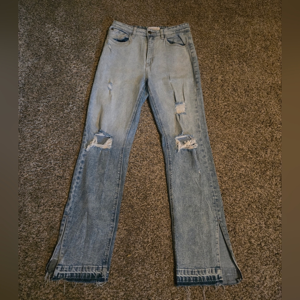 Classic Light Blue Straight Leg Jeans